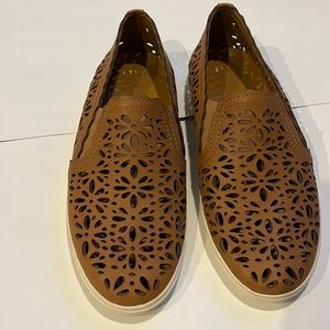 Tan slip on sneakers